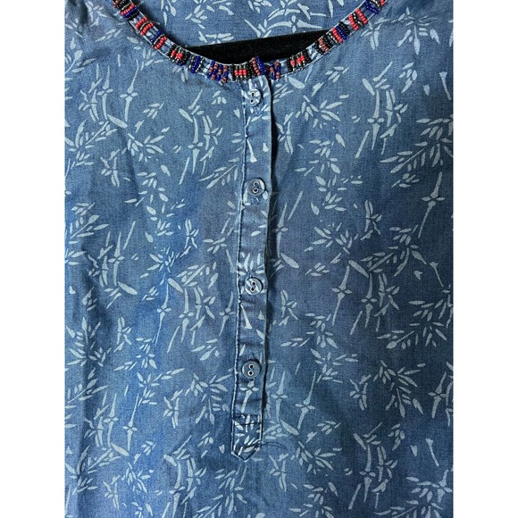 MAISON SCOTCH Womens Blouse Cornflower Blue EILGA Top Boho Button Up Size S - Picture 3 of 6